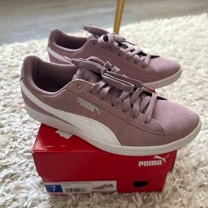 Puma Women's Mauve and White Sneakers